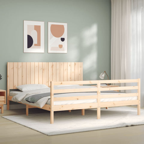 vidaXL Bed Frame without Mattress Super King Size Solid Wood