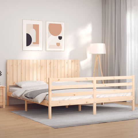 vidaXL Bed Frame without Mattress Super King Size Solid Wood