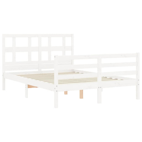 vidaXL Bed Frame without Mattress White Small Double Solid Wood