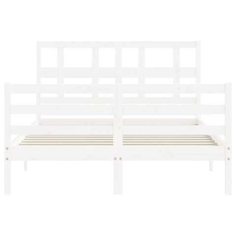 vidaXL Bed Frame without Mattress White Small Double Solid Wood