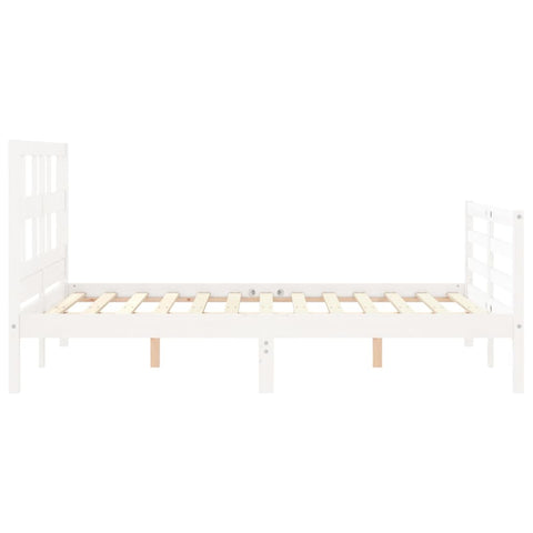 vidaXL Bed Frame without Mattress White Small Double Solid Wood