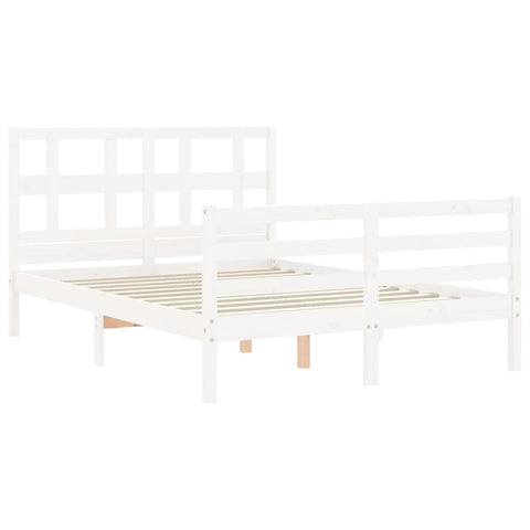 vidaXL Bed Frame without Mattress White 140x190 cm Solid Wood