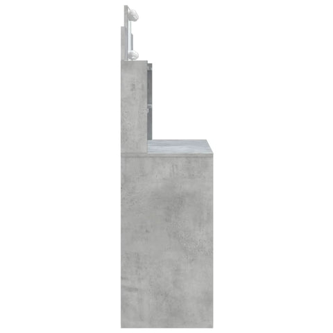 vidaXL Dressing Table with LED Lights Concrete Grey 96x40x142 cm
