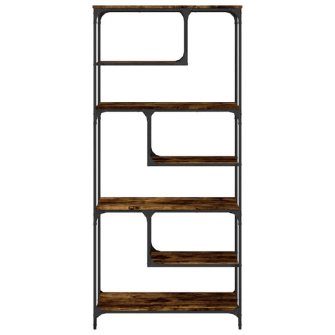 vidaXL Bookcase Smoked Oak 81x36x176 cm Engineered Wood