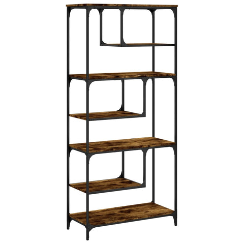 vidaXL Bookcase Smoked Oak 81x36x176 cm Engineered Wood