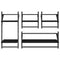 vidaXL 4 Piece Wall Shelf Set with Bars Black Engineered Wood