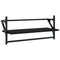 vidaXL 4 Piece Wall Shelf Set with Bars Black Engineered Wood