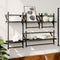 vidaXL 4 Piece Wall Shelf Set with Bars Black Engineered Wood