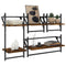 vidaXL 4 Piece Wall Shelf Set with Bars Smoked Oak Engineered Wood