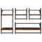 vidaXL 4 Piece Wall Shelf Set with Bars Smoked Oak Engineered Wood