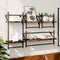 vidaXL 4 Piece Wall Shelf Set with Bars Smoked Oak Engineered Wood