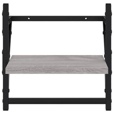 vidaXL 4 Piece Wall Shelf Set with Bars Grey Sonoma Engineered Wood