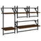 vidaXL 4 Piece Wall Shelf Set with Bars Brown Oak Engineered Wood