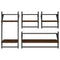 vidaXL 4 Piece Wall Shelf Set with Bars Brown Oak Engineered Wood