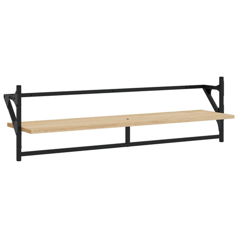vidaXL 6 Piece Wall Shelf Set with Bars Sonoma Oak Engineered Wood