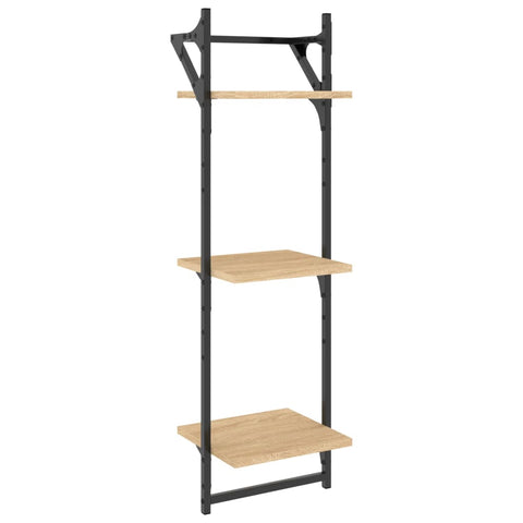 vidaXL 6 Piece Wall Shelf Set with Bars Sonoma Oak Engineered Wood