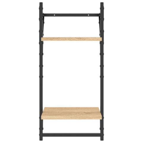 vidaXL 6 Piece Wall Shelf Set with Bars Sonoma Oak Engineered Wood