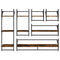 vidaXL 6 Piece Wall Shelf Set with Bars Smoked Oak Engineered Wood