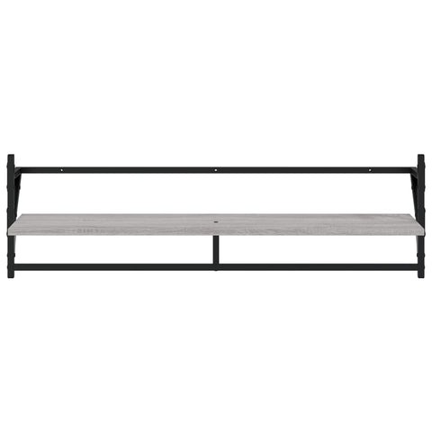 vidaXL 6 Piece Wall Shelf Set with Bars Grey Sonoma Engineered Wood