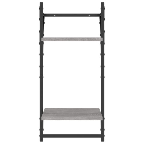 vidaXL 6 Piece Wall Shelf Set with Bars Grey Sonoma Engineered Wood