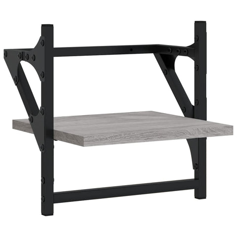 vidaXL 6 Piece Wall Shelf Set with Bars Grey Sonoma Engineered Wood
