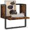 vidaXL Wall Shelf with Bar Smoked Oak 30x25x30 cm