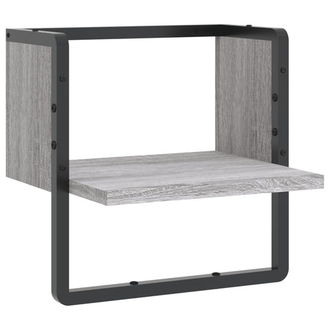 vidaXL Wall Shelf with Bar Grey Sonoma 30x25x30 cm