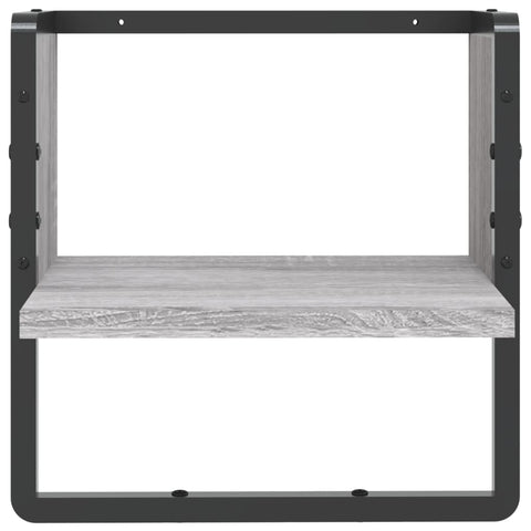 vidaXL Wall Shelf with Bar Grey Sonoma 30x25x30 cm