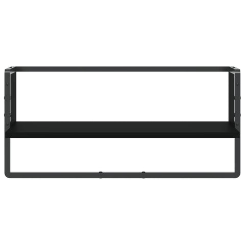 vidaXL Wall Shelf with Bar Black 65x25x30 cm