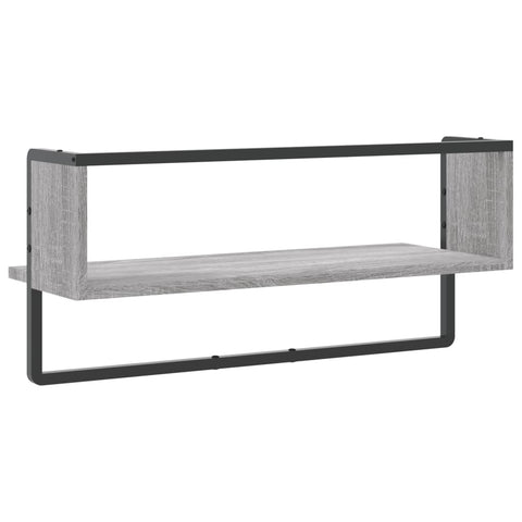 vidaXL Wall Shelf with Bar Grey Sonoma 65x25x30 cm