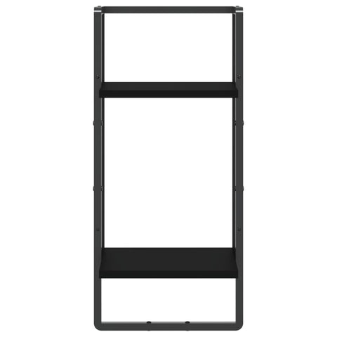 vidaXL Wall Shelf with Bar Black 30x25x65 cm