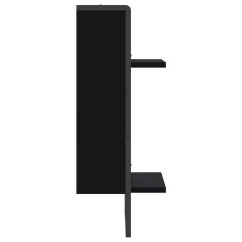 vidaXL Wall Shelf with Bar Black 30x25x65 cm