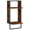 vidaXL Wall Shelf with Bar Smoked Oak 30x25x65 cm