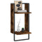 vidaXL Wall Shelf with Bar Smoked Oak 30x25x65 cm