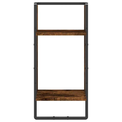 vidaXL Wall Shelf with Bar Smoked Oak 30x25x65 cm