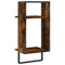vidaXL Wall Shelf with Bar Smoked Oak 30x25x65 cm