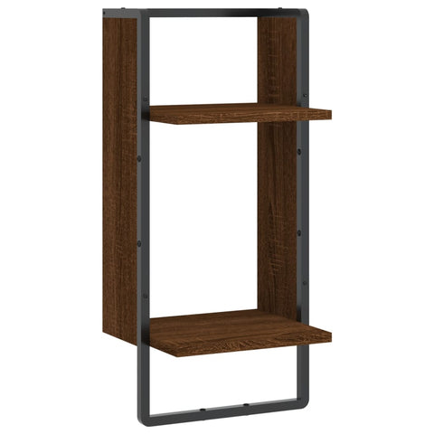 vidaXL Wall Shelf with Bar Brown Oak 30x25x65 cm
