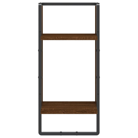 vidaXL Wall Shelf with Bar Brown Oak 30x25x65 cm