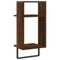vidaXL Wall Shelf with Bar Brown Oak 30x25x65 cm