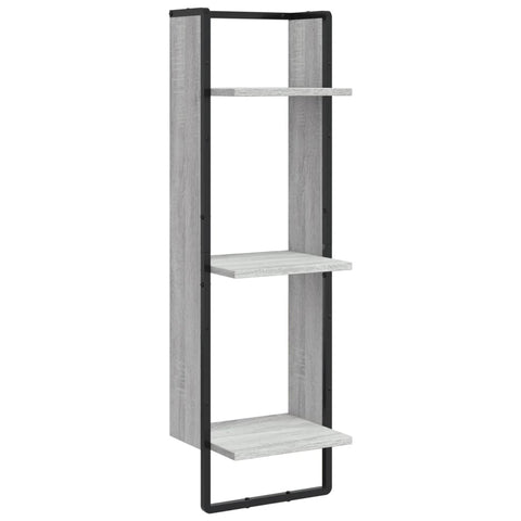 vidaXL 3-Tier Wall Shelf Grey Sonoma 30x25x100 cm Engineered Wood