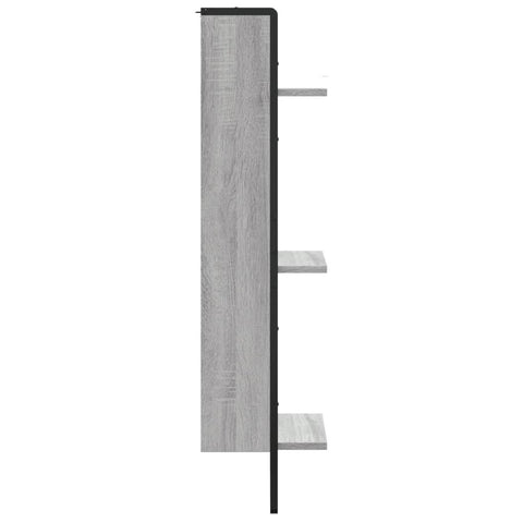 vidaXL 3-Tier Wall Shelf Grey Sonoma 30x25x100 cm Engineered Wood