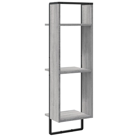 vidaXL 3-Tier Wall Shelf Grey Sonoma 30x25x100 cm Engineered Wood