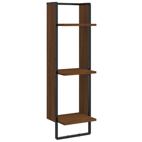 vidaXL 3-Tier Wall Shelf Brown Oak 30x25x100 cm Engineered Wood