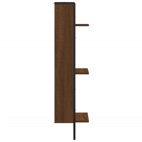 vidaXL 3-Tier Wall Shelf Brown Oak 30x25x100 cm Engineered Wood