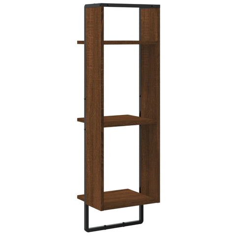 vidaXL 3-Tier Wall Shelf Brown Oak 30x25x100 cm Engineered Wood