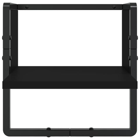 vidaXL 4 Piece Wall Shelf Set with Bars Black Engineered Wood