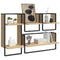 vidaXL 4 Piece Wall Shelf Set with Bars Sonoma Oak Engineered Wood