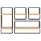 vidaXL 4 Piece Wall Shelf Set with Bars Sonoma Oak Engineered Wood