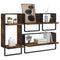 vidaXL 4 Piece Wall Shelf Set with Bars Smoked Oak Engineered Wood