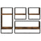 vidaXL 4 Piece Wall Shelf Set with Bars Smoked Oak Engineered Wood